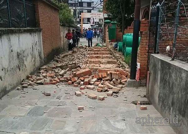 Buildings Collapses after Massive Earthquake Rock Nepal