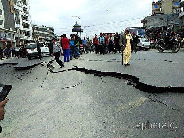 Buildings Collapses after Massive Earthquake Rock Nepal