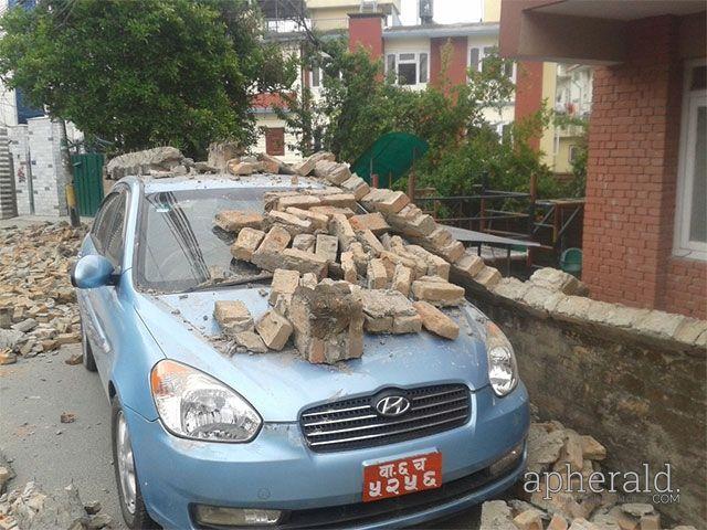 Buildings Collapses after Massive Earthquake Rock Nepal