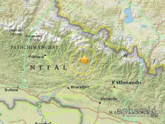 Buildings Collapses after Massive Earthquake Rock Nepal