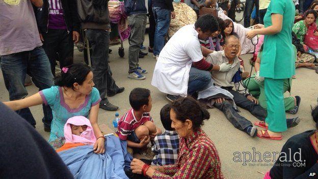 Buildings Collapses after Massive Earthquake Rock Nepal