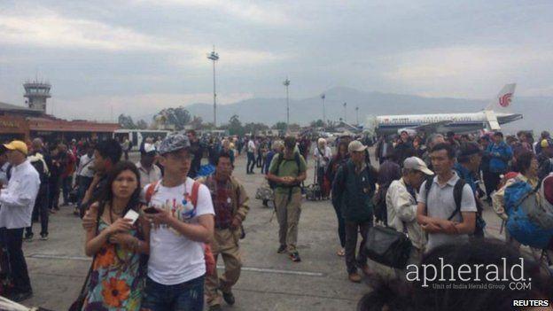 Buildings Collapses after Massive Earthquake Rock Nepal