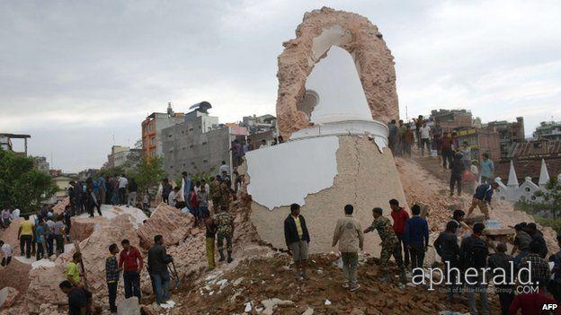 Buildings Collapses after Massive Earthquake Rock Nepal