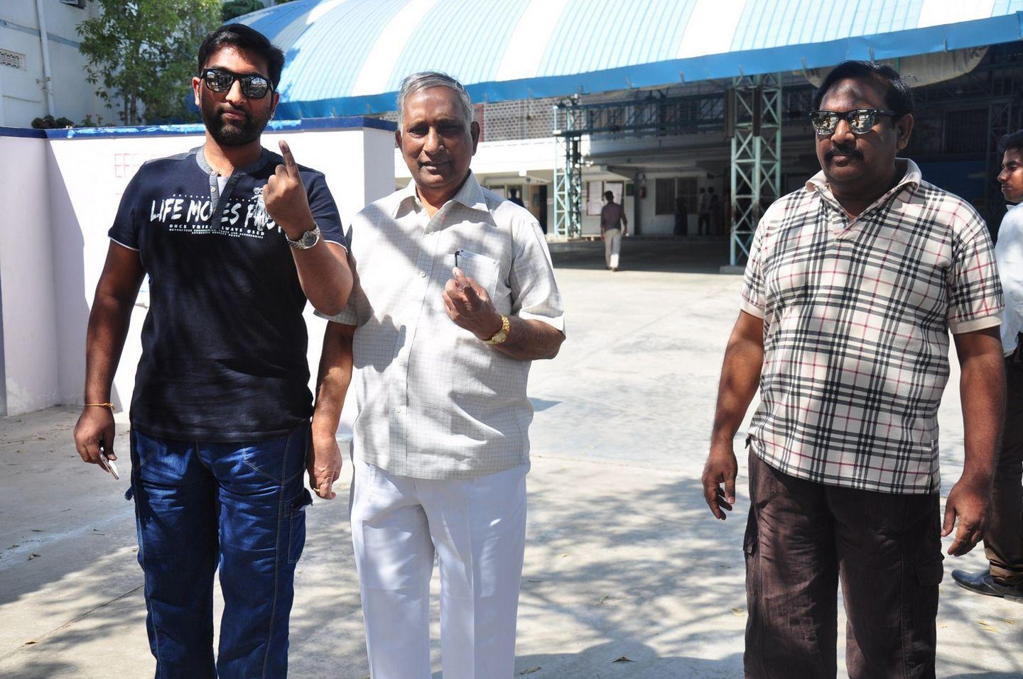 Celebrities Cast Vote For GHMC Elections Pics