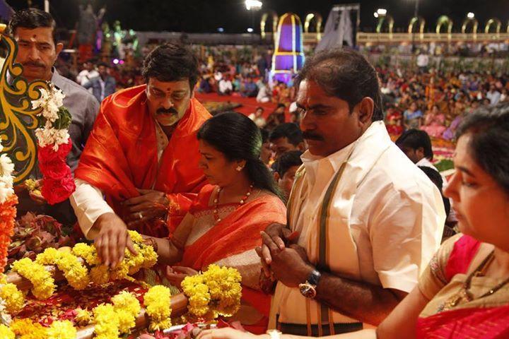 Chiranjeevi Couples At Bhakthi TV Koti Deepothsavam Photos