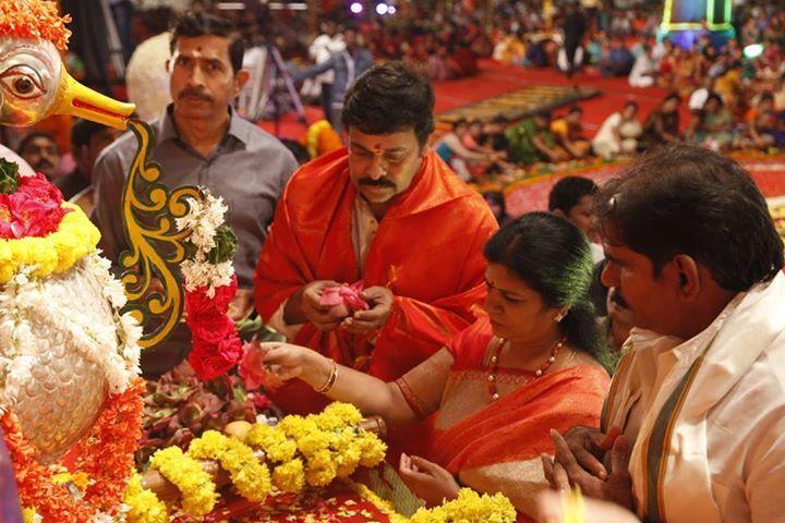 Chiranjeevi Couples At Bhakthi TV Koti Deepothsavam Photos