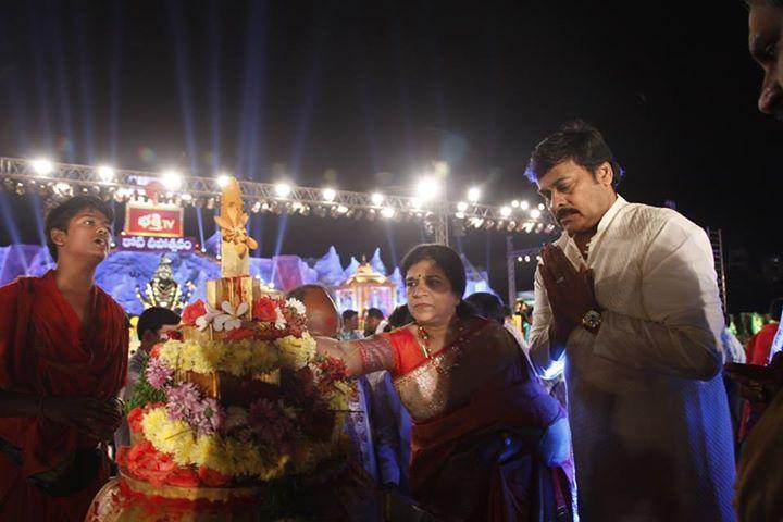 Chiranjeevi Couples At Bhakthi TV Koti Deepothsavam Photos