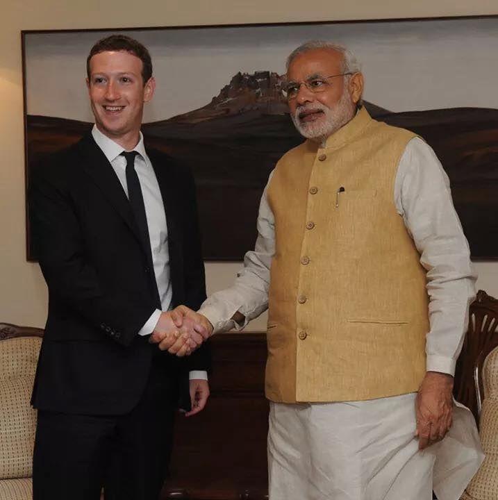 Facebook Ceo Mark Zuckerberg With Narendra Modi