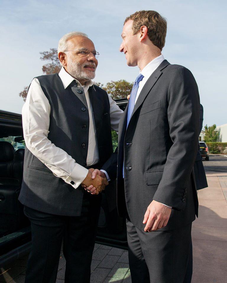 Facebook Ceo Mark Zuckerberg With Narendra Modi
