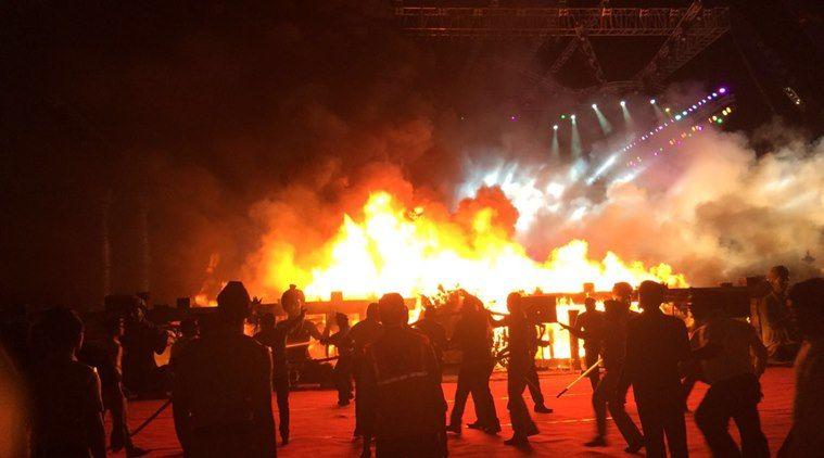 Fire At Make In India Week Event Photos