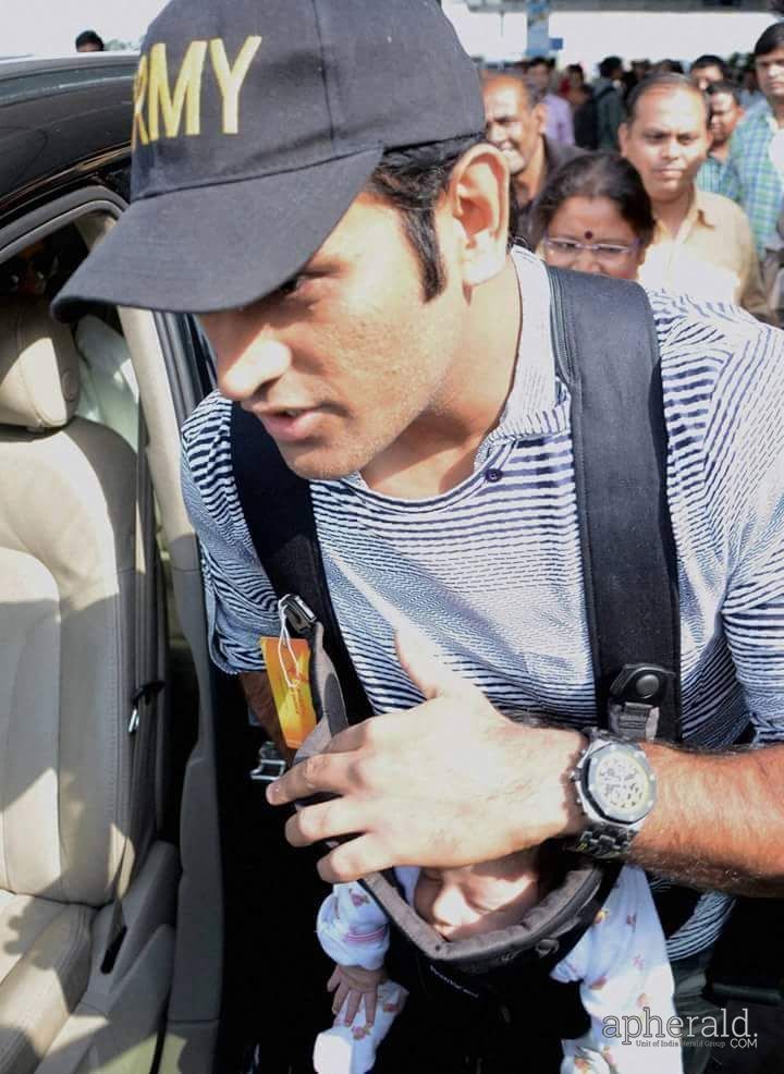 First Look : MS Dhoni with his Daughter