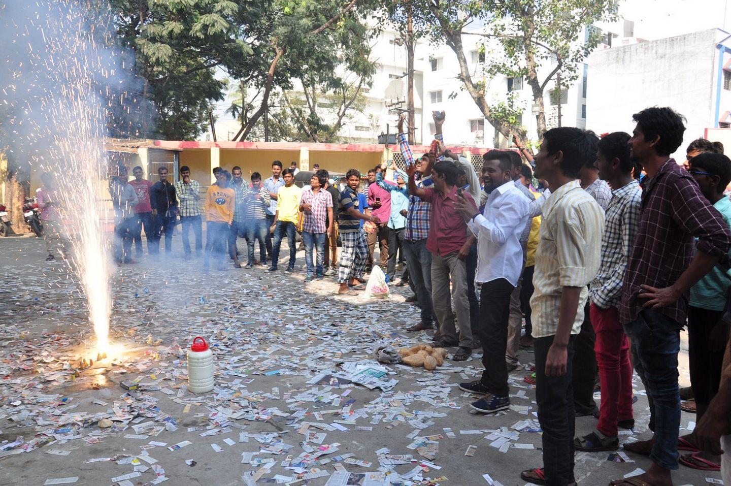 Jr NTR Fans Hangama at Theaters