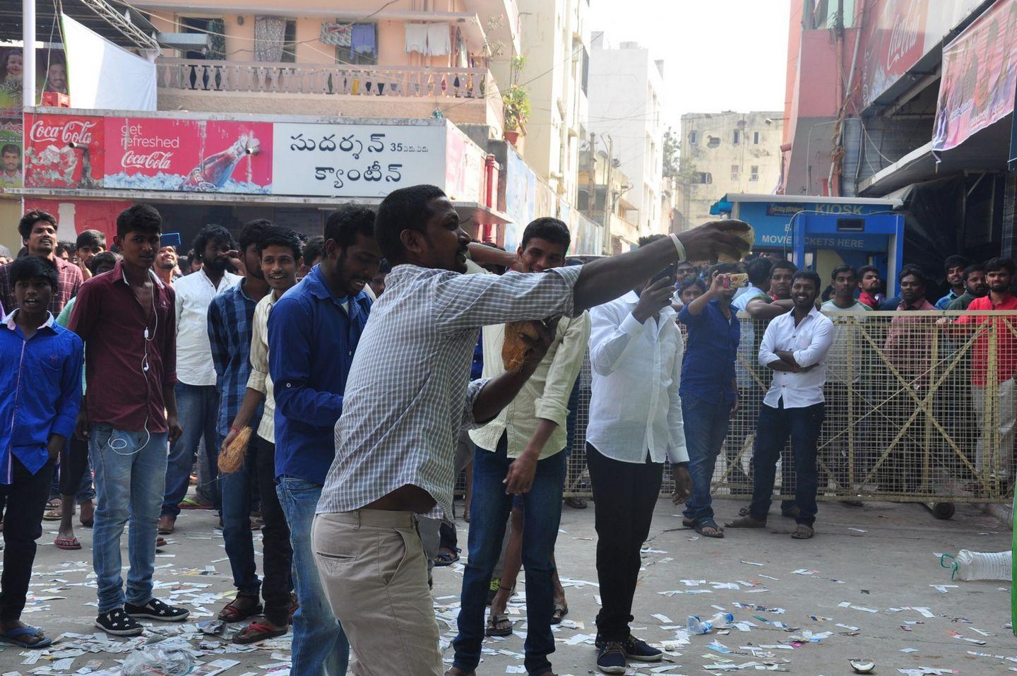 Jr NTR Fans Hangama at Theaters