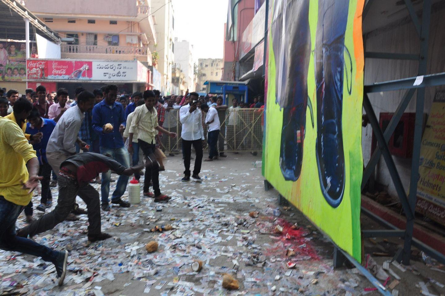 Jr NTR Fans Hangama at Theaters