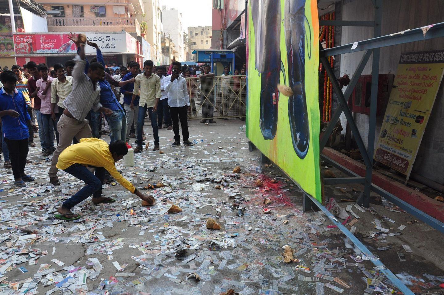 Jr NTR Fans Hangama at Theaters