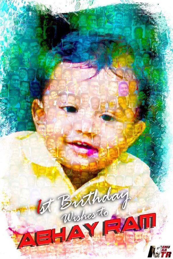 Jr NTR Son Abhay Ram First Birthday Wishes Banners