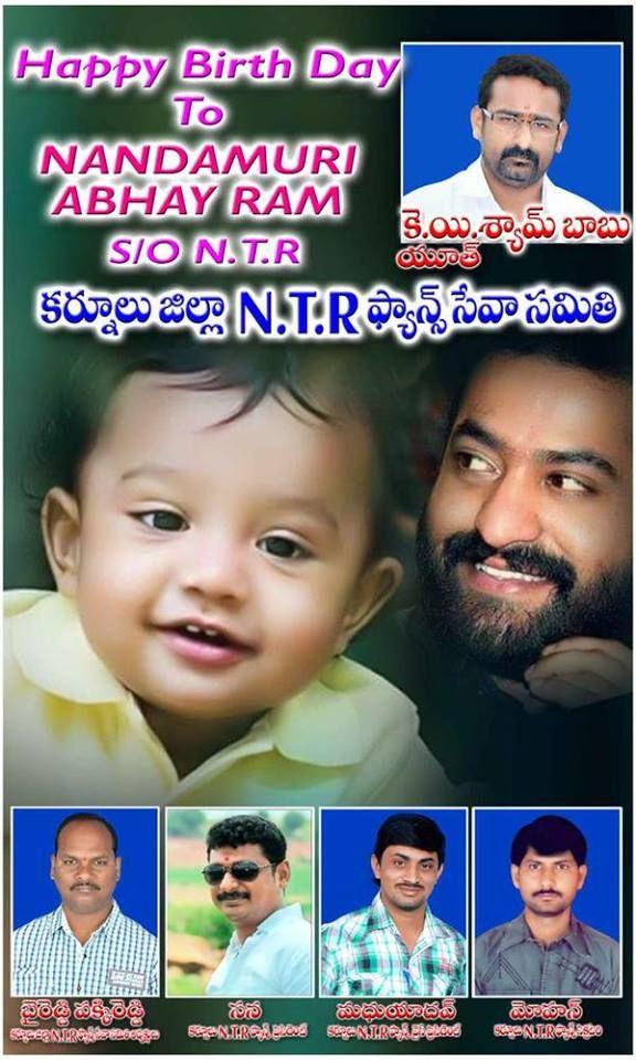 Jr NTR Son Abhay Ram First Birthday Wishes Banners