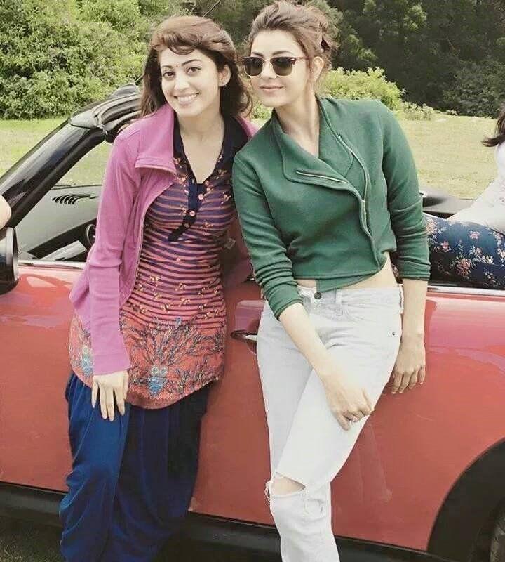 Kajal Aggarwal & Pranitha Subash from the sets of Brahmotsavam