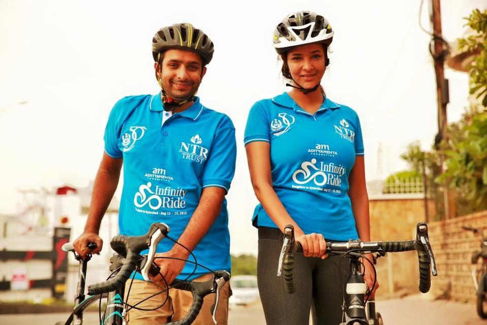 Manchu Lakshmi Riding Bicycle Stills