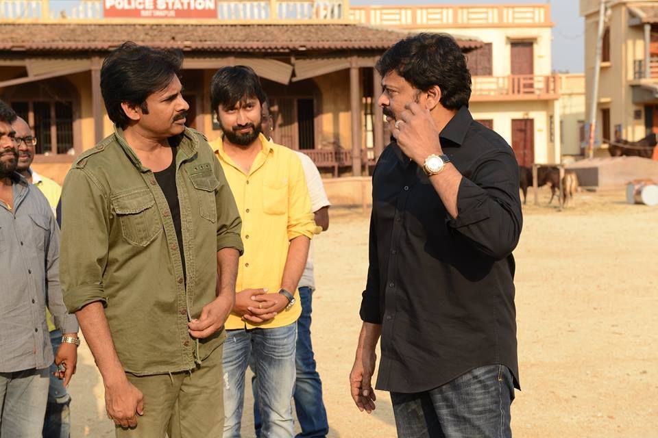 Megastar Chiranjeevi on the sets of Sardaar Gabbar Singh