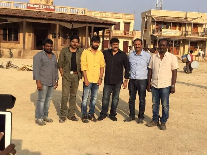 Megastar Chiranjeevi on the sets of Sardaar Gabbar Singh