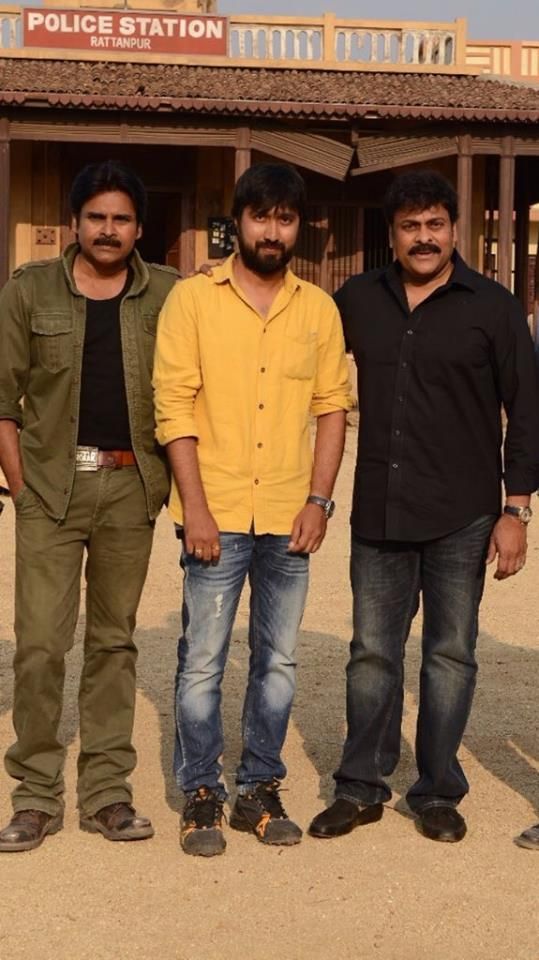 Megastar Chiranjeevi on the sets of Sardaar Gabbar Singh