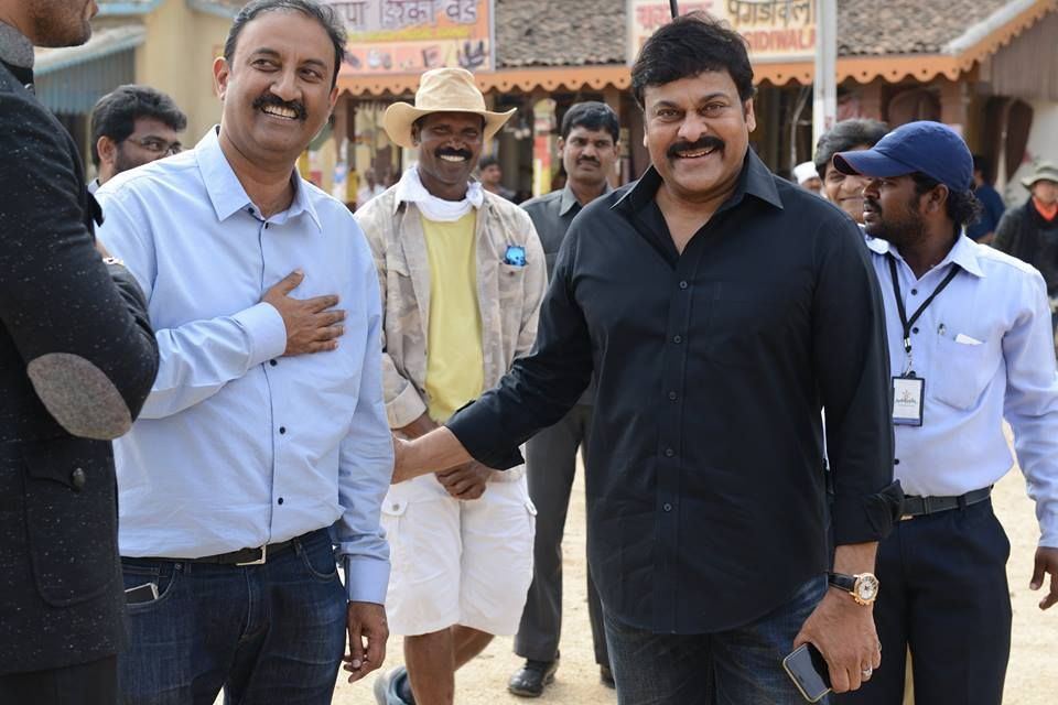 Megastar Chiranjeevi on the sets of Sardaar Gabbar Singh