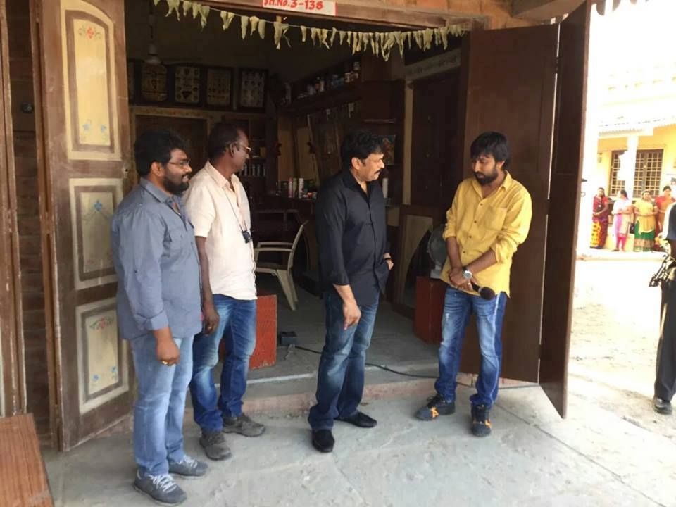 Megastar Chiranjeevi on the sets of Sardaar Gabbar Singh