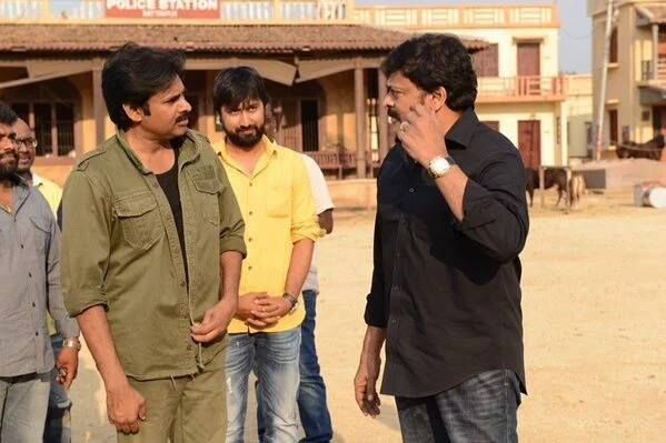 Megastar Chiranjeevi on the sets of Sardaar Gabbar Singh