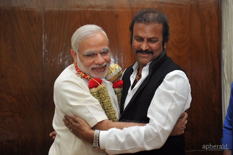 Mohan Babu Family with Modi Pics