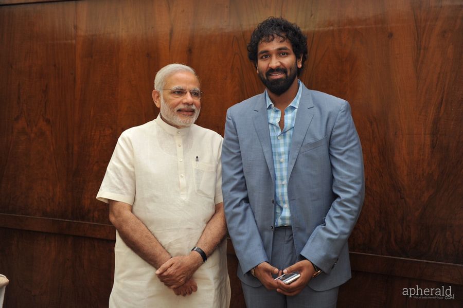 Mohan Babu Family with Modi Pics