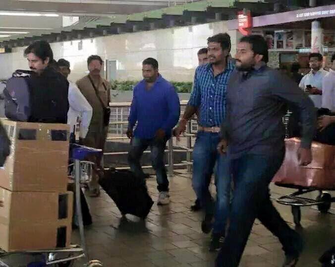 Pawan Kalyan at Hyderabad Airport Today Photos