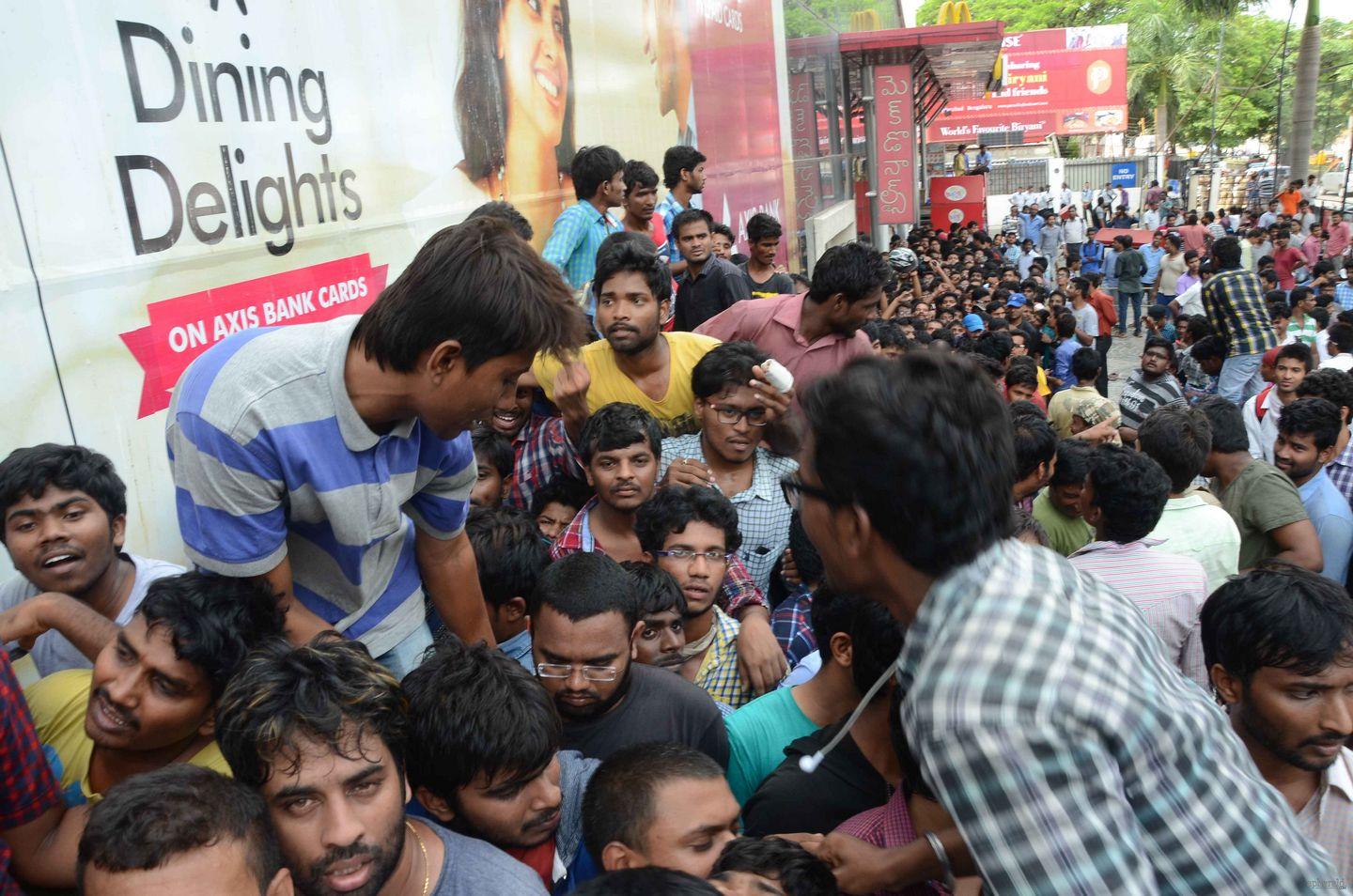 People waiting for Baahubali tickets at Prasads Imax 