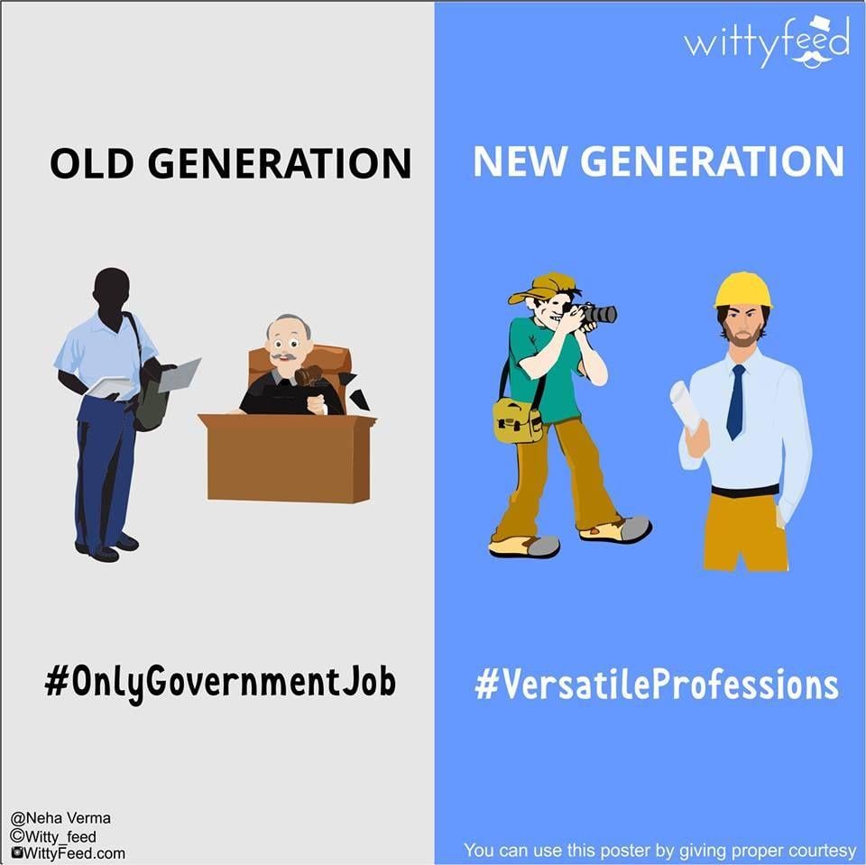 Posters That Show The Difference Between Old Generation And New Generation