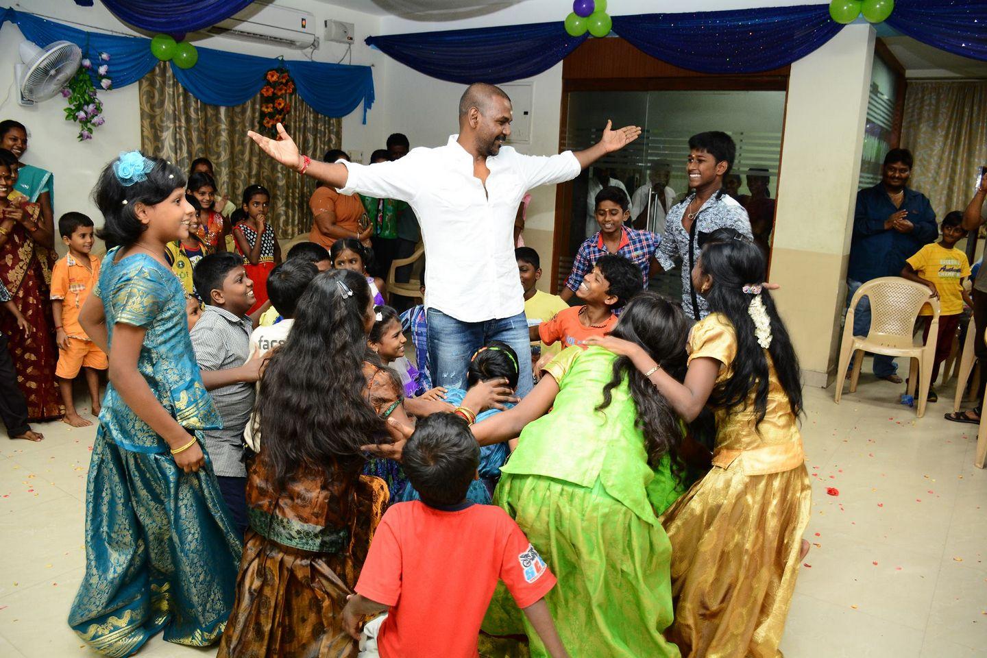 Raghava Lawrence With His Physically Challenged Students And Fans Photos