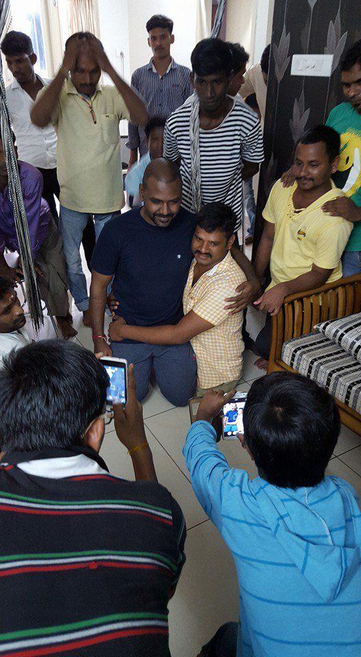 Raghava Lawrence With His Physically Challenged Students And Fans Photos