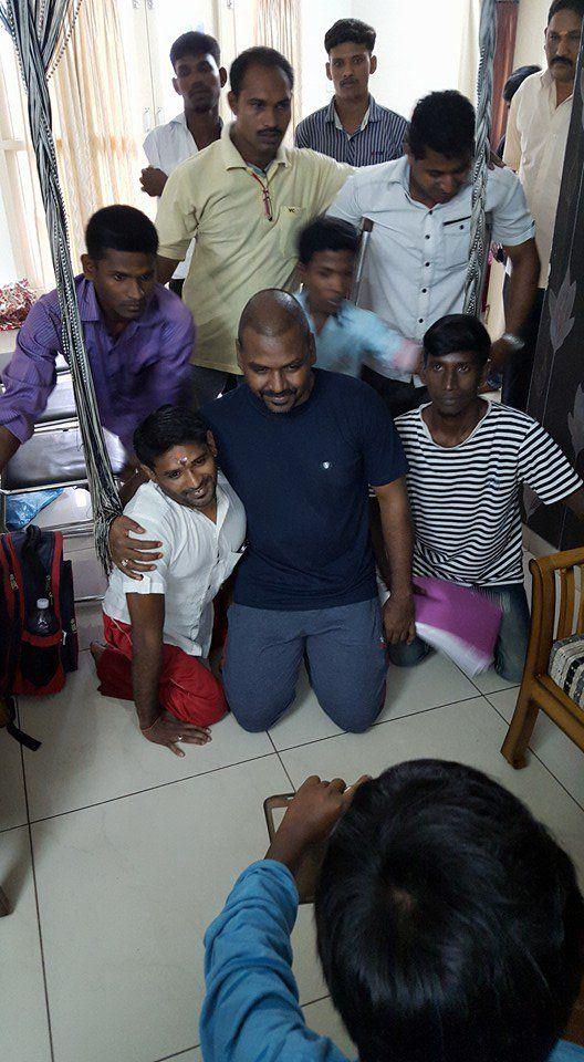 Raghava Lawrence With His Physically Challenged Students And Fans Photos