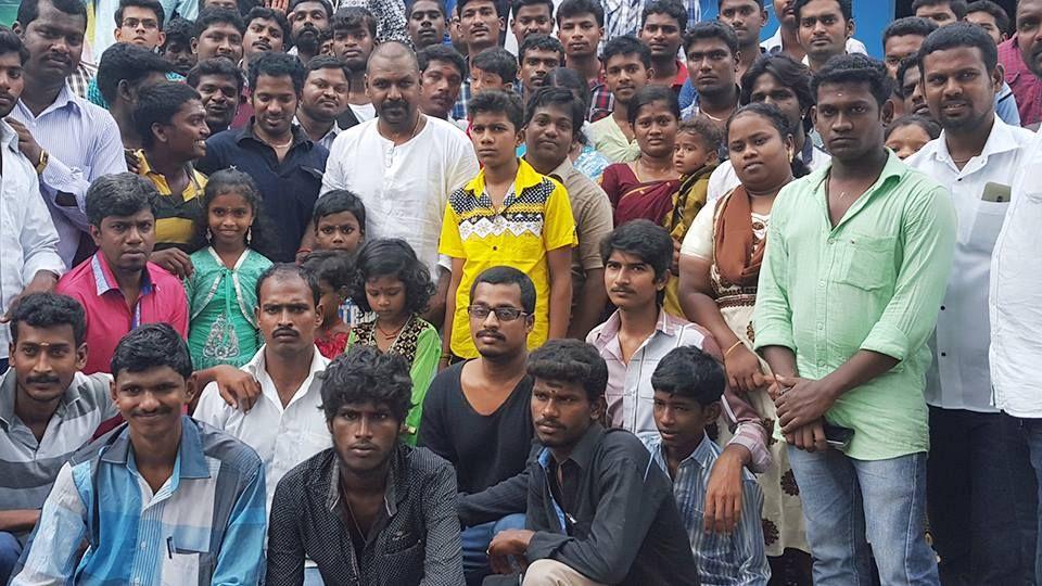 Raghava Lawrence With His Physically Challenged Students And Fans Photos