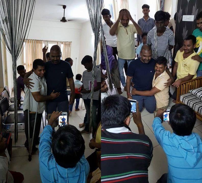 Raghava Lawrence With His Physically Challenged Students And Fans Photos