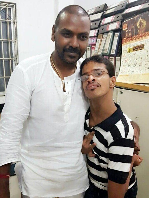 Raghava Lawrence With His Physically Challenged Students And Fans Photos