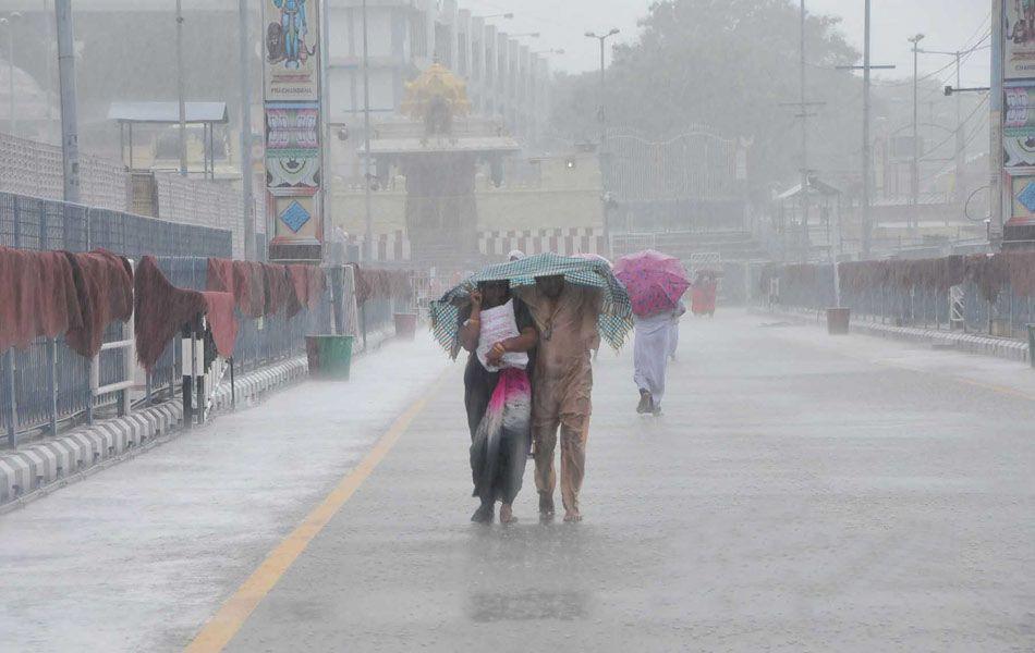 Rain Lashes Tirumala Tirupati Pics