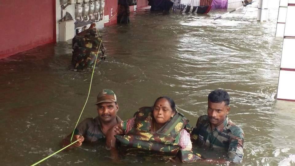 Rescue And Relief Work By Indian Army In Tamilnadu