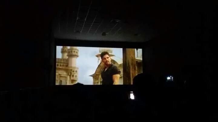 Sarrainodu Fans Hangama in Theater Photos