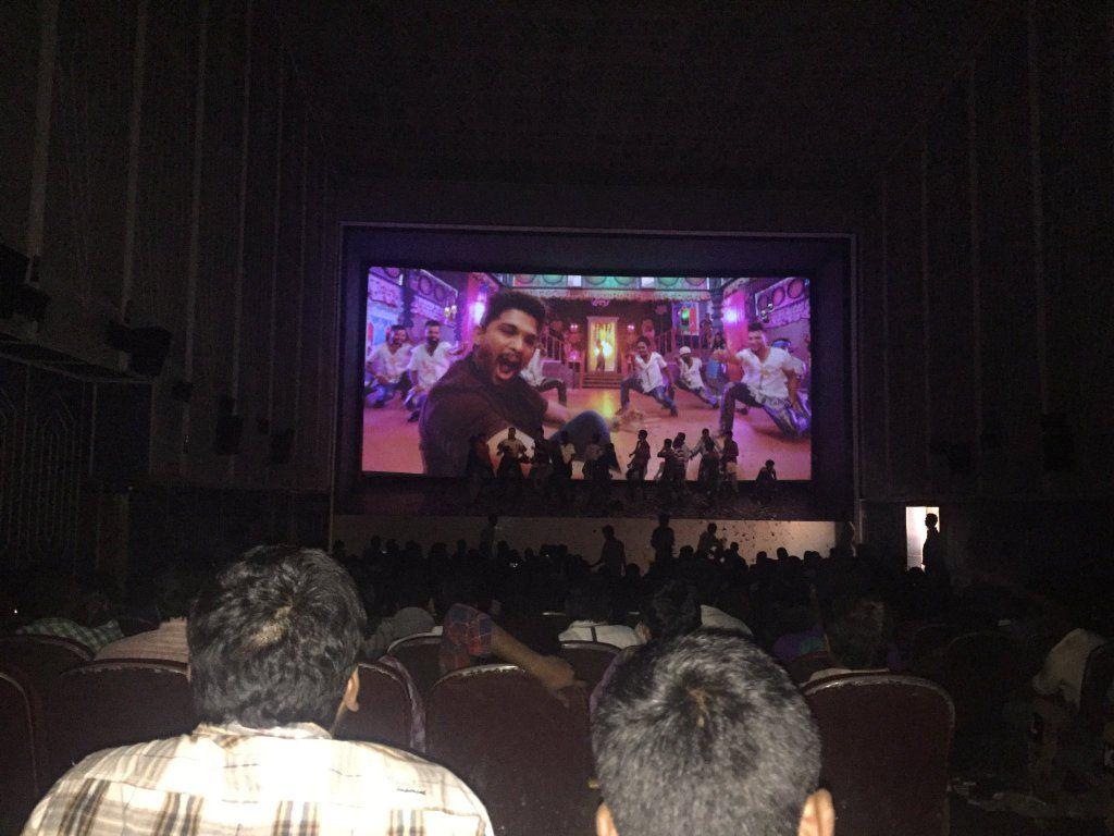 Sarrainodu Fans Hangama in Theater Photos