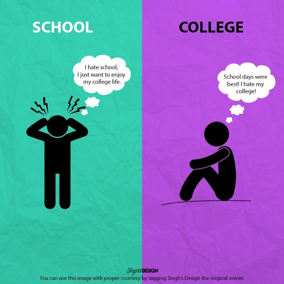 School And College Life Are Exactly Opposite And These Posters Prove It