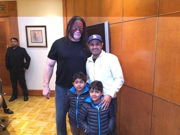 Sehwag Chilling With Kane from WWE