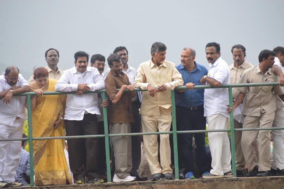 Shri Chandra Babu At Somasila Reservoir