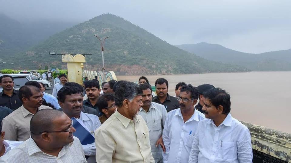 Shri Chandra Babu At Somasila Reservoir