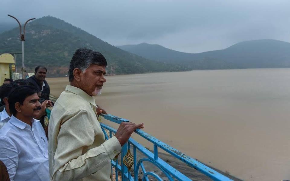 Shri Chandra Babu At Somasila Reservoir