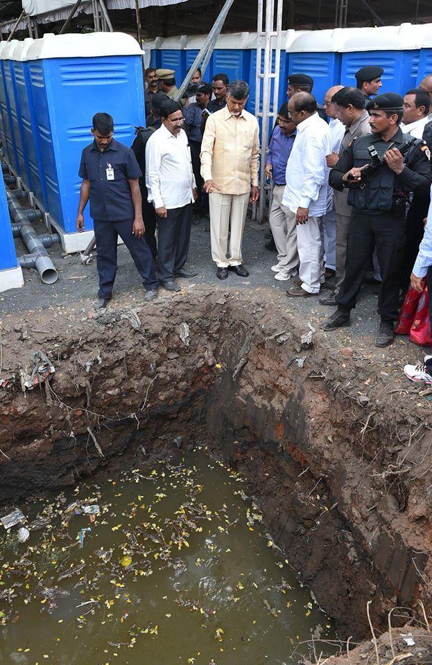 Sri NCBN inspecting Pushkar Ghats Photos